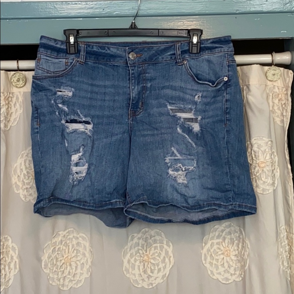 Maurices deconstructed Jean shorts